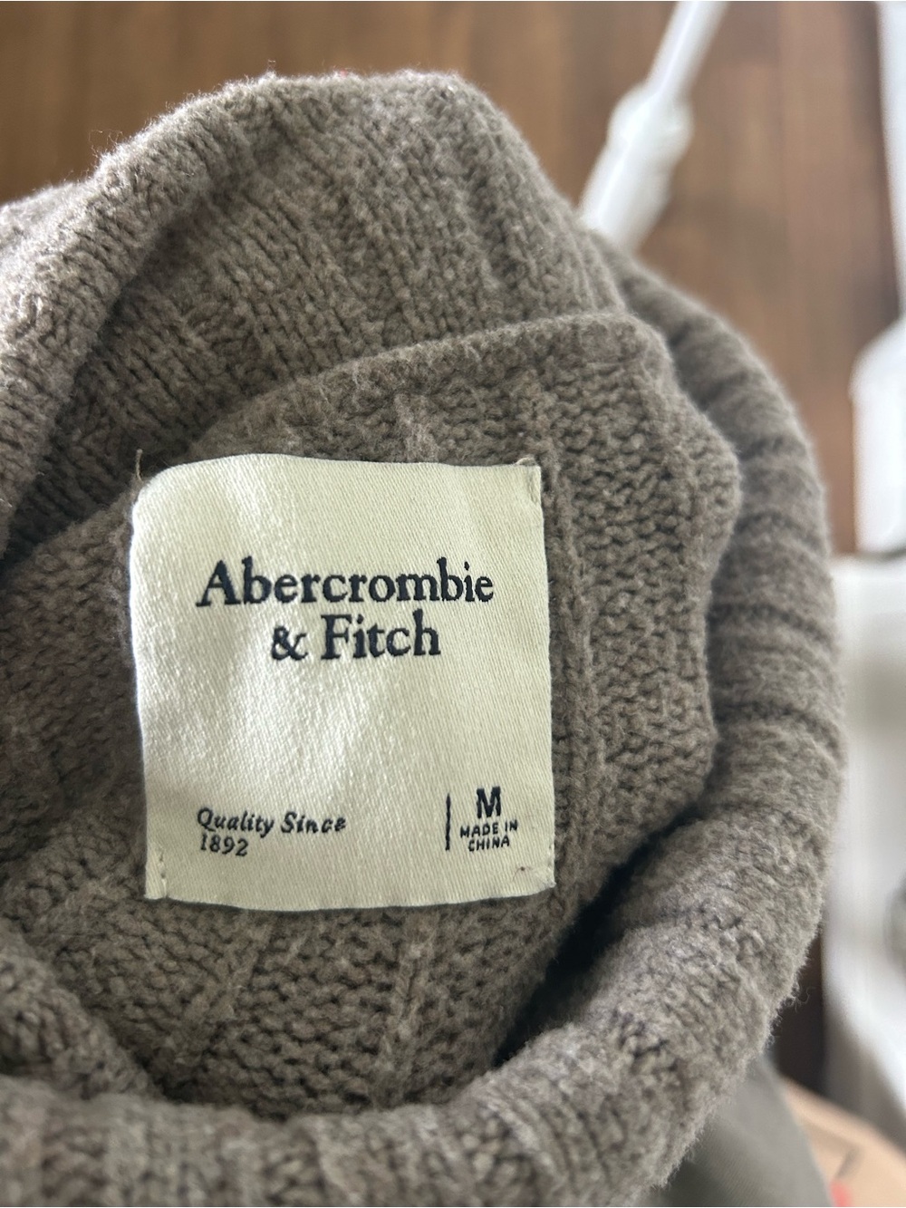 Abercrombie & Fitch Taupe Ribbed Turtleneck Sweater Dress - Picture 4 of 6